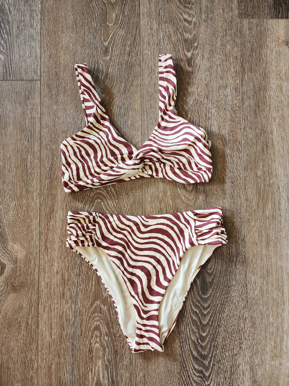 Andie Portofino Top And Ruched Bottom In Truffle Size Medium